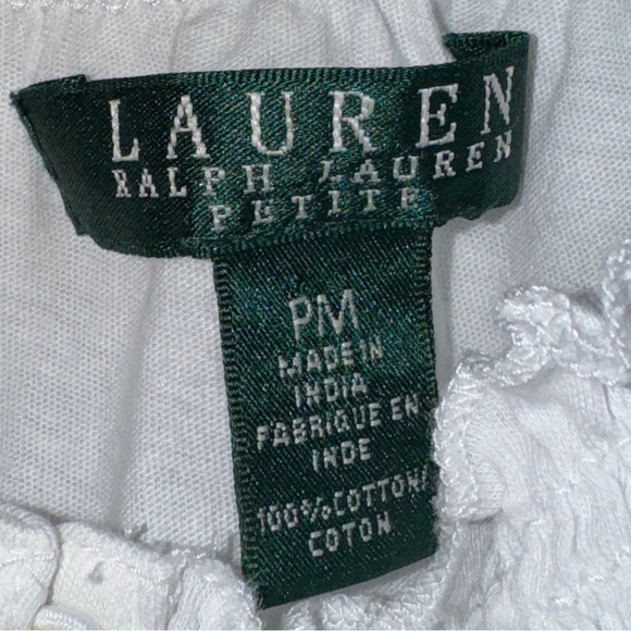 Women's Lauren Ralph Lauren Cropped Blouse, size Petite Medium - Picture 6 of 11